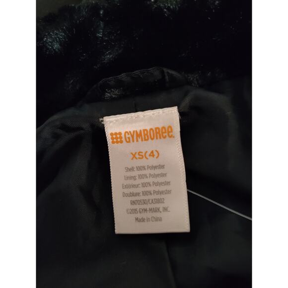 Gymboree Black Faux Fur Short Sleeve Collar Holiday Fall Girl's Shrug Size XS 4 - Picture 4 of 6